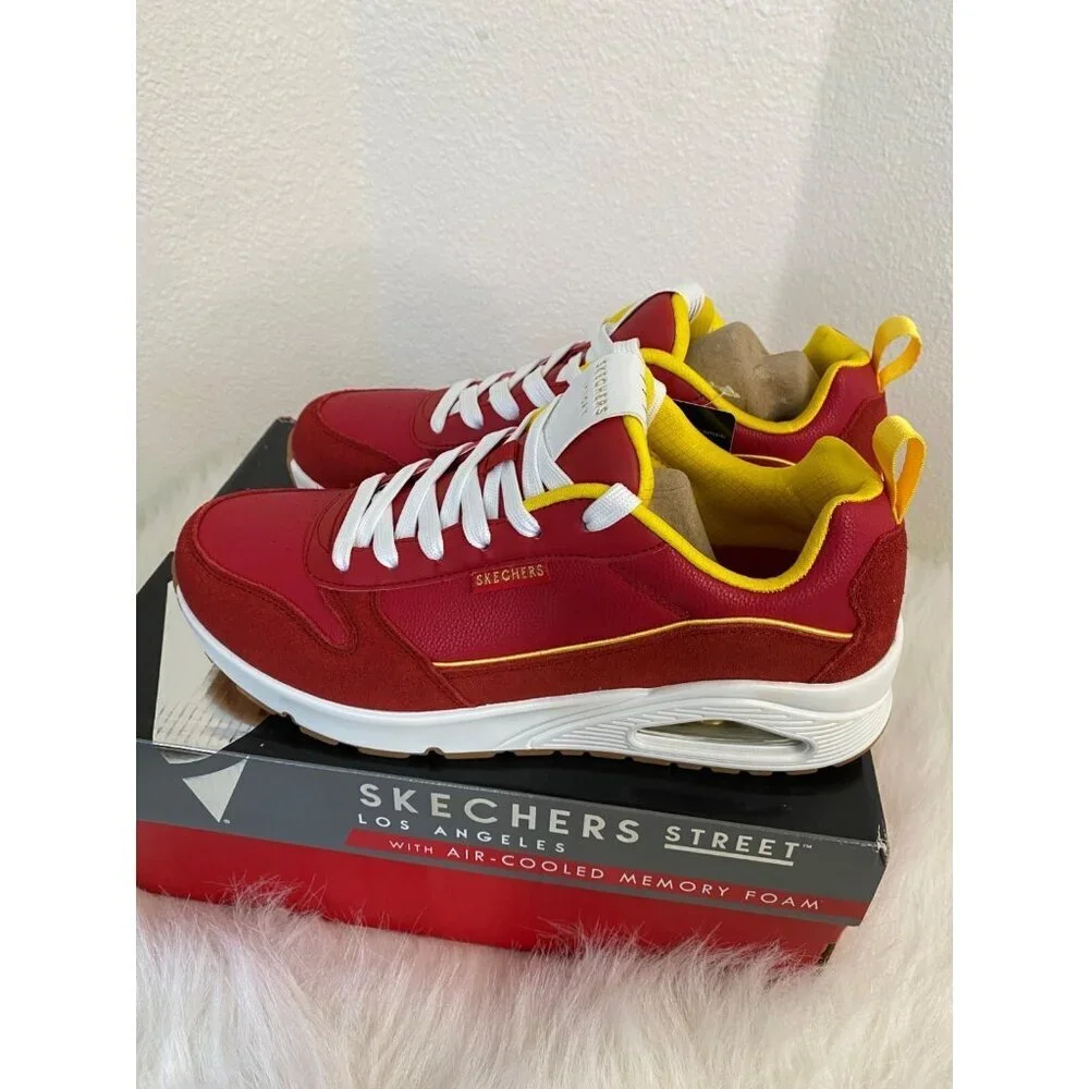 Skechers Uno Victory Pack  Red/Yellow Spain Size 9 Mens Air-Cooled Memory Foam